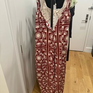 Stone Cold Fox White and Red Sleeveless Sundress Maxi
